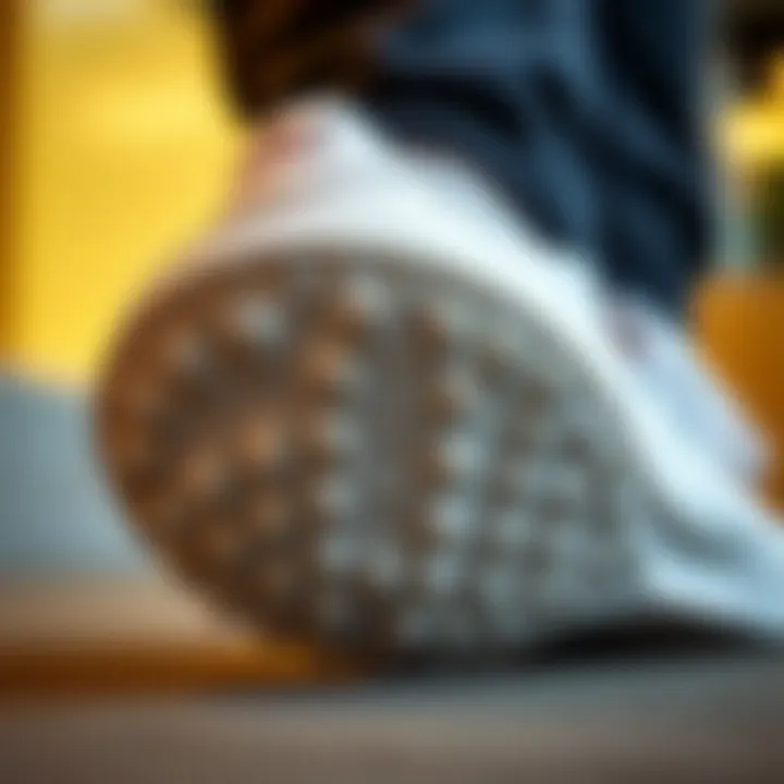 Close-up of the Samba White's outsole showcasing its grip