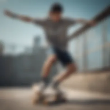 A skateboarder wearing Adidas shorts performing a trick on a ramp