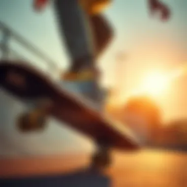 Skateboarder performing a trick on an Adidas skateboard shoe