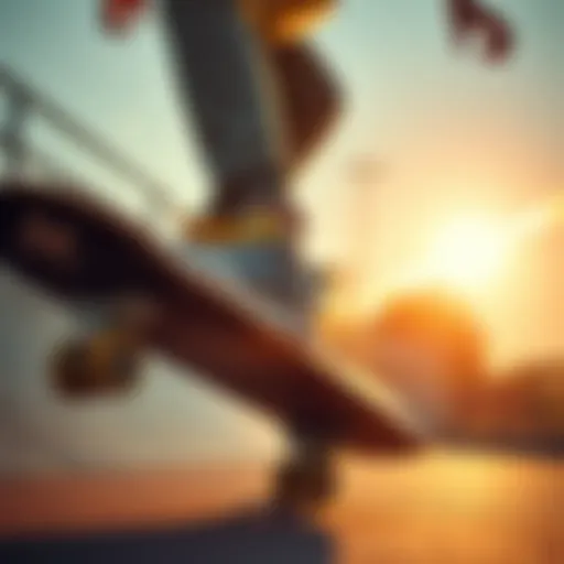 Skateboarder performing a trick on an Adidas skateboard shoe