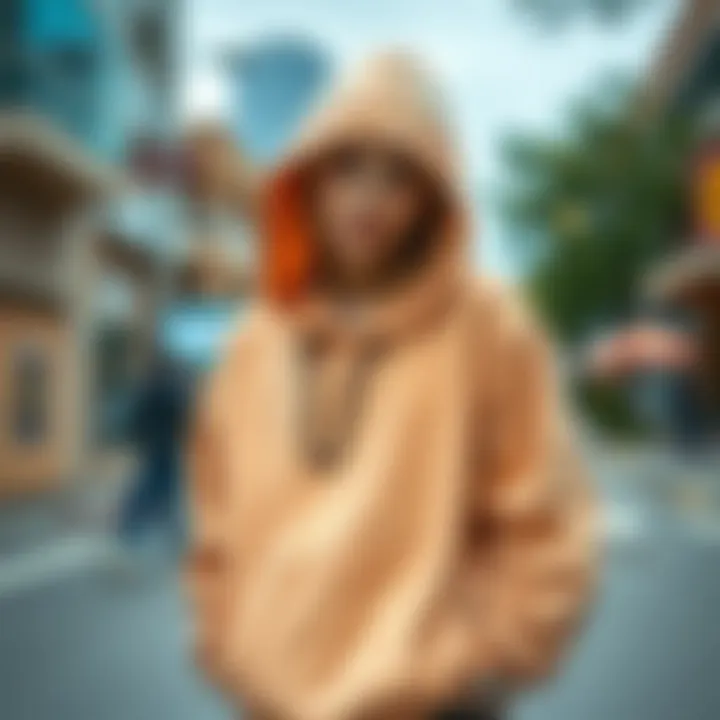 Casual look featuring a cute hoodie in urban setting