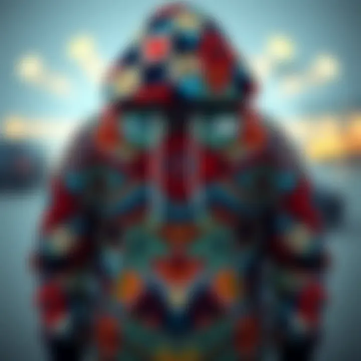 Stylish hoodie showcasing unique patterns and colors