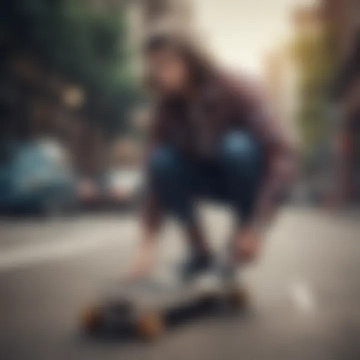 A group of skateboarders wearing flannel shirts, illustrating its influence in skate culture.