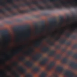 A close-up of a traditional American flannel fabric showcasing its unique texture and pattern.