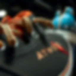 A close-up view of Atwood shoes showcasing intricate stitching and design elements.