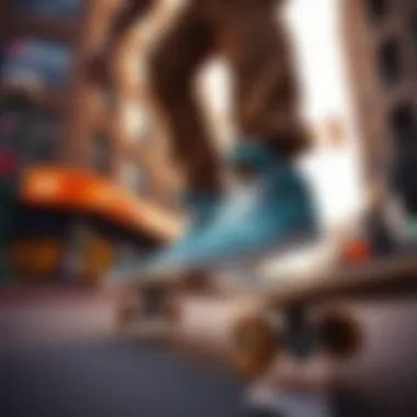 Cultural Impact of Atwood Shoes in Skateboarding A skateboarder wearing Atwood shoes in an urban setting, demonstrating their cultural impact.