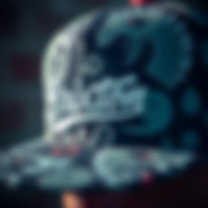 Close-up of Brixton Brand hat showcasing unique design details