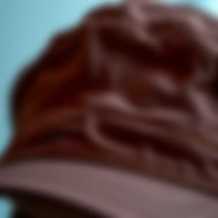 Close-up of the Brixton brown hat showcasing its texture