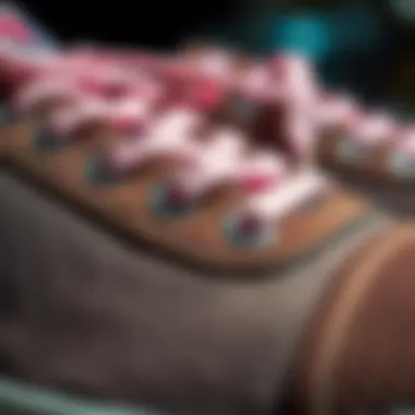 Close-up of materials used in Champion crossover shoes