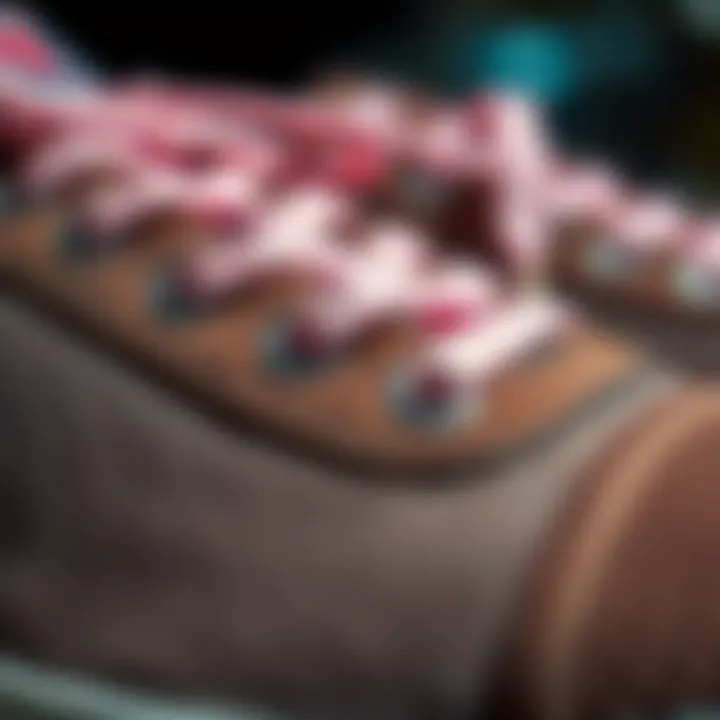 Close-up of materials used in Champion crossover shoes