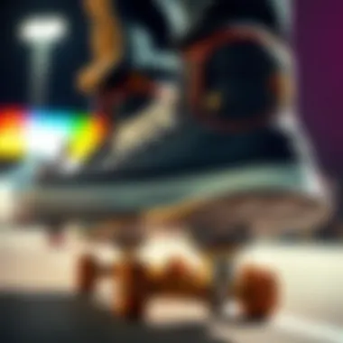 Champion crossover shoes in action on a skateboard