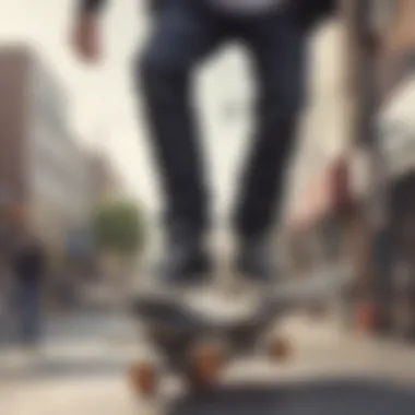 A skateboarder wearing the Chuck Taylor Hi Lift Platform in action