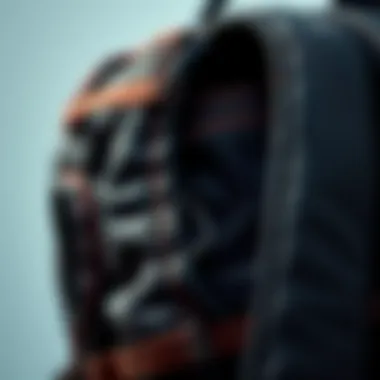 Close-up of the backpack's durable fabric and stitching details