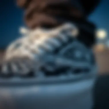 Close-up of the bandana pattern on Vans