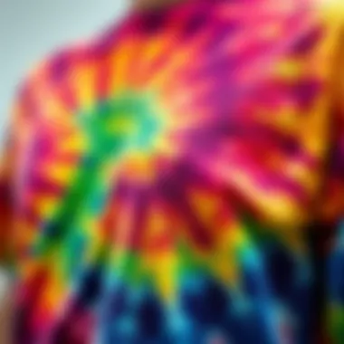 Intricate Tie Dye Craftsmanship A close-up of a tie dye shirt's intricate design, highlighting the craftsmanship