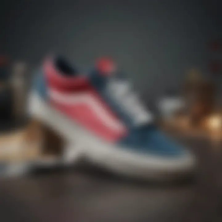 An artistic representation highlighting various colorways of Vans pro model skate shoes