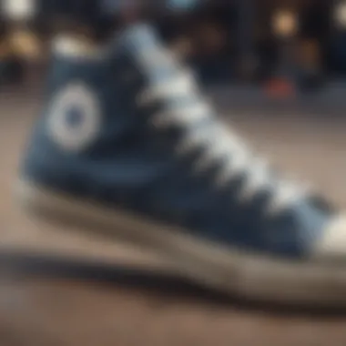 Close-up view of the Converse All Star Pro Skate shoes showcasing their unique design