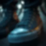 Detailed View of Converse Black Platform High Tops Close-up of Converse black platform high tops showcasing details