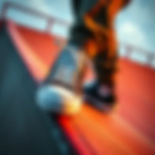 Converse Sneakers in Action A stylish pair of Converse sneakers on a skate ramp