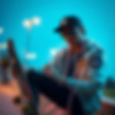 A skateboarder customizing their gear, showing the connection between personal style and skate culture.