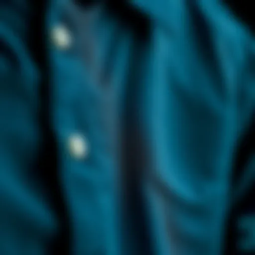 Close-up of the fabric texture of the DC button-up shirt
