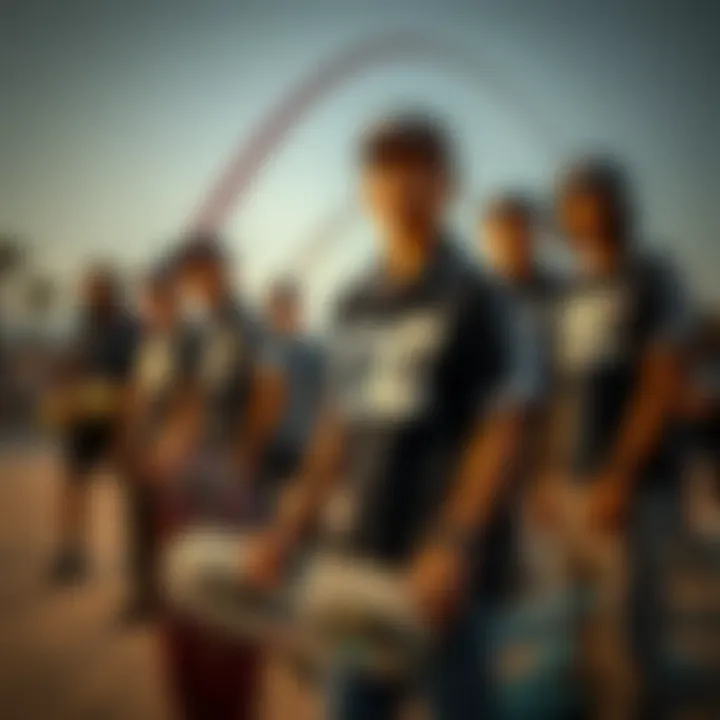 Skateboarding Community and the DC Button-Up Shirt Group of skateboarders showcasing their lifestyle and identity with the DC button-up shirt