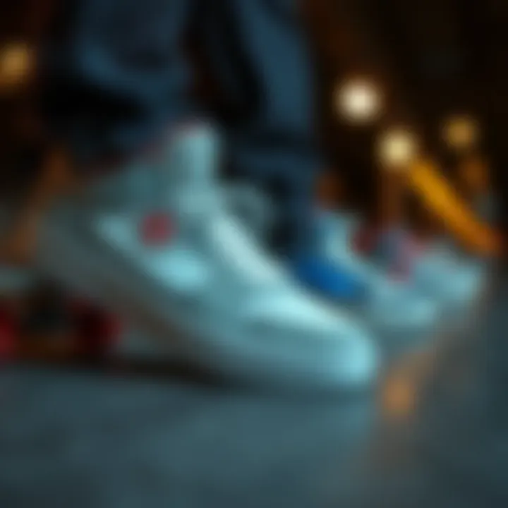 A historical timeline infographic depicting the evolution of skate shoes.