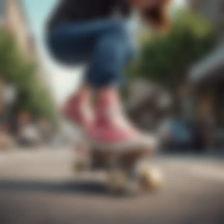 Dynamic shot of a skater performing tricks while wearing DC sneakers