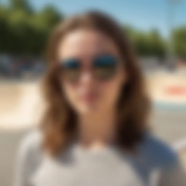 Group of skateboarders wearing Oakley Holbrook sunglasses at a skate park