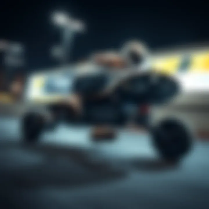 Dynamic image of an electric skateboard in motion showcasing performance enhancements