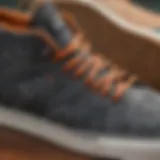 Detailed view of Emerica Laced shoe design showcasing unique stitching and materials