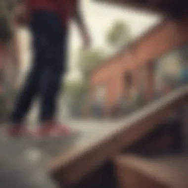 Etnies Mike Vallely: Today's Skateboard Scene Skateboarders wearing Etnies Mike Vallely shoes in a modern setting