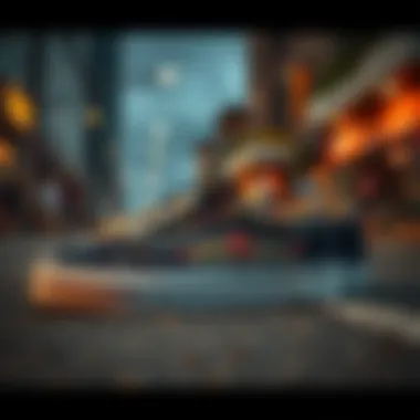 Vans sneakers displayed in an urban setting, showcasing their iconic design.