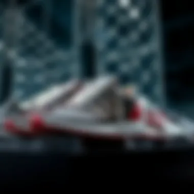 A display of various Adidas shoe models showcasing design evolution