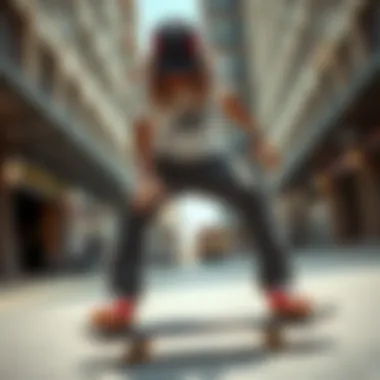 Skater wearing Pit Vipers in an urban setting