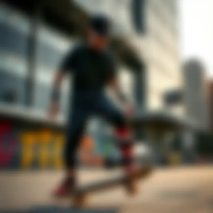 Urban Skateboarding with Anti-Social Club Aesthetic Skateboarder wearing Anti-Social Club apparel in an urban setting