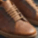 Close-up view of the texture and materials of barefoot skate shoes