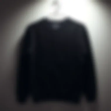 Modern Aesthetic of the Black Crew Neck Sweatshirt Stylish black crew neck sweatshirt displayed on a minimalistic background
