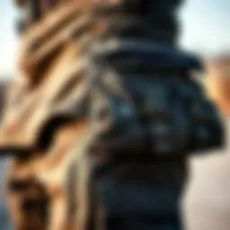 Close-up of cargo pants straps highlighting their design and usability