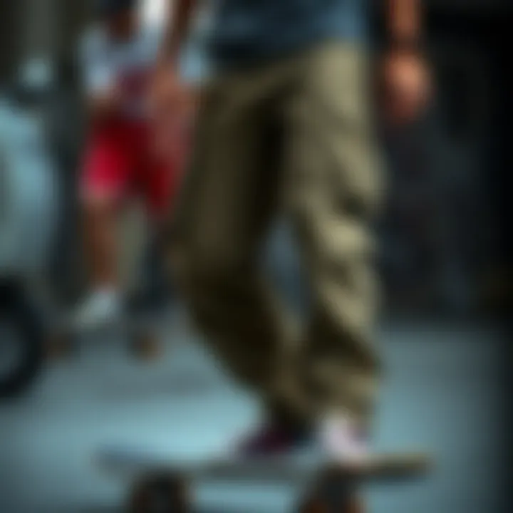 Customization of Cargo Pants Illustration of cargo pants customization options for skaters