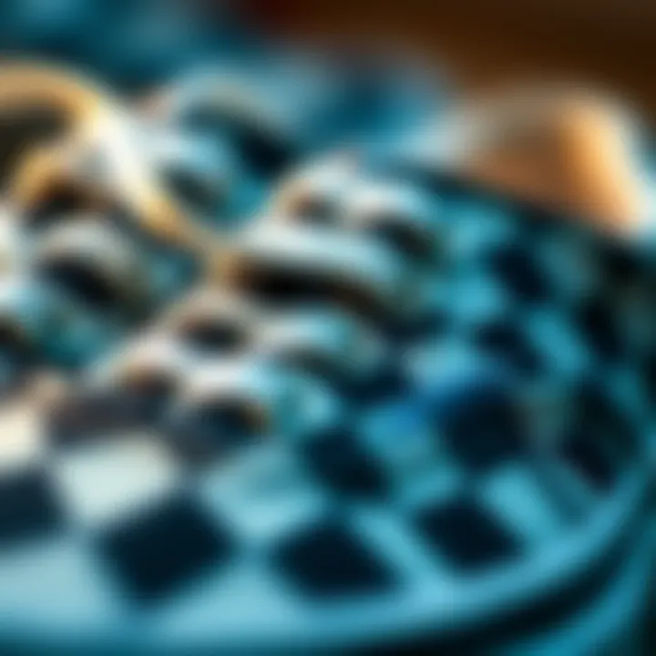 Lacing Detail of Checkered Vans Close-up of the lacing detail on checkered Vans