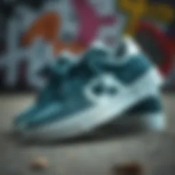 Detailed view of the Club C 85 Chalk sneakers showcasing their design elements.