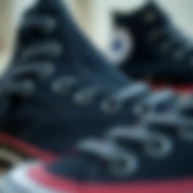 Material Detail of Converse Lugged High Top Black Close-up of the material used in the Converse Lugged High Top Black