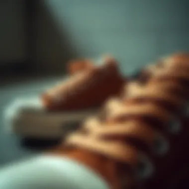 Texture and Materials of Brown Converse Shoes Close-up of the texture and materials used in brown Converse shoes