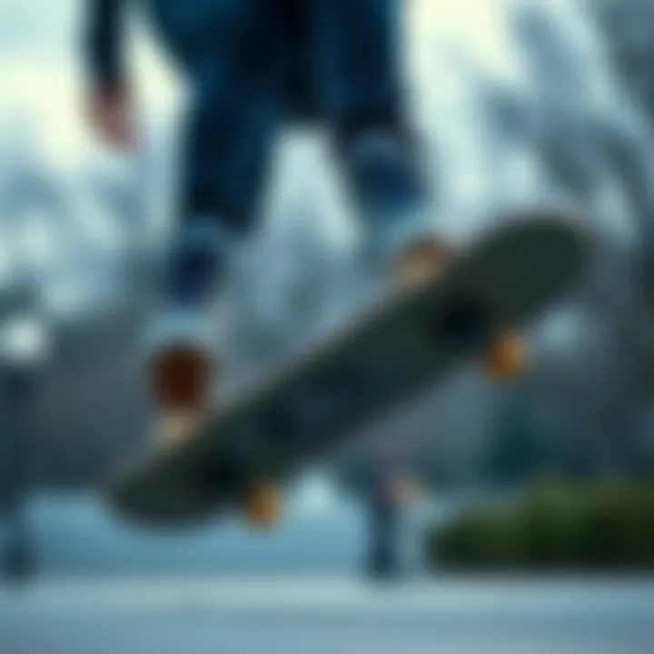 Skater in Action with Dark Navy Blue Vans A skater performing tricks wearing dark navy blue Vans