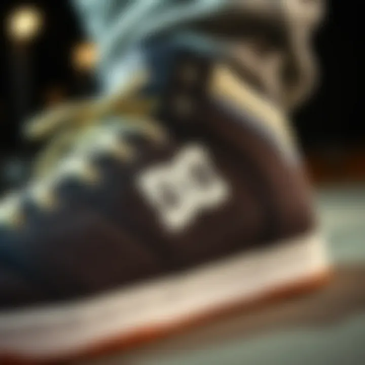 Close-up of the performance features in DC Shoes