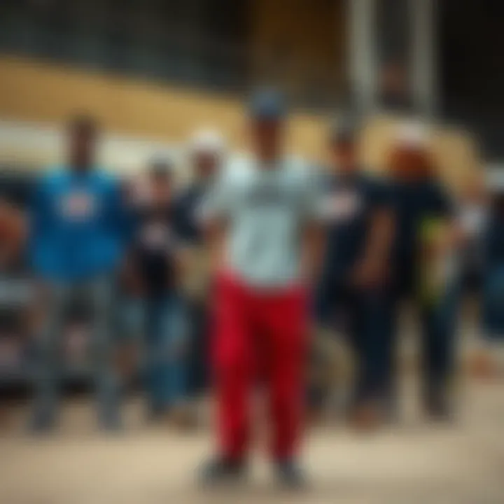 A group of skateboarders showcasing their Dickies 67 Double Knee pants