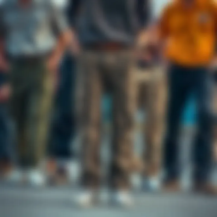 Diverse Styles of Dickies Cargo Pants A stylistic arrangement of various Dickies cargo pants styles