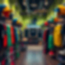 Interior view showcasing vibrant skate apparel and accessories