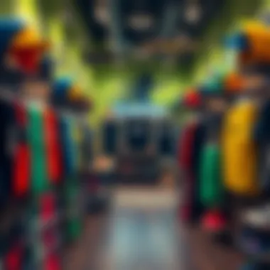 Interior view showcasing vibrant skate apparel and accessories